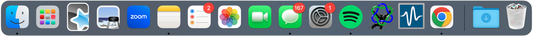 macbook task bar